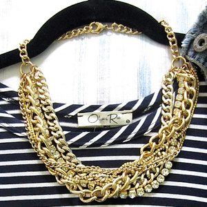 Handmade Multi-layered Gold Statement Necklace